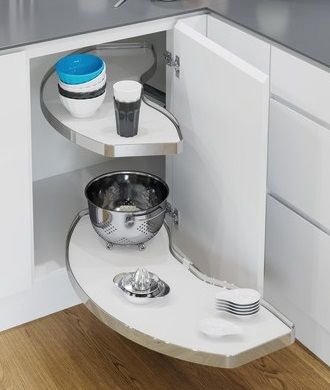 HAFELE VAUTH-SAGEL CORNERSTONE SWING CORNER PULL OUT SHELVING UNIT for 800mm BASE/400mm DOOR - UNHANDED, 542.05.290